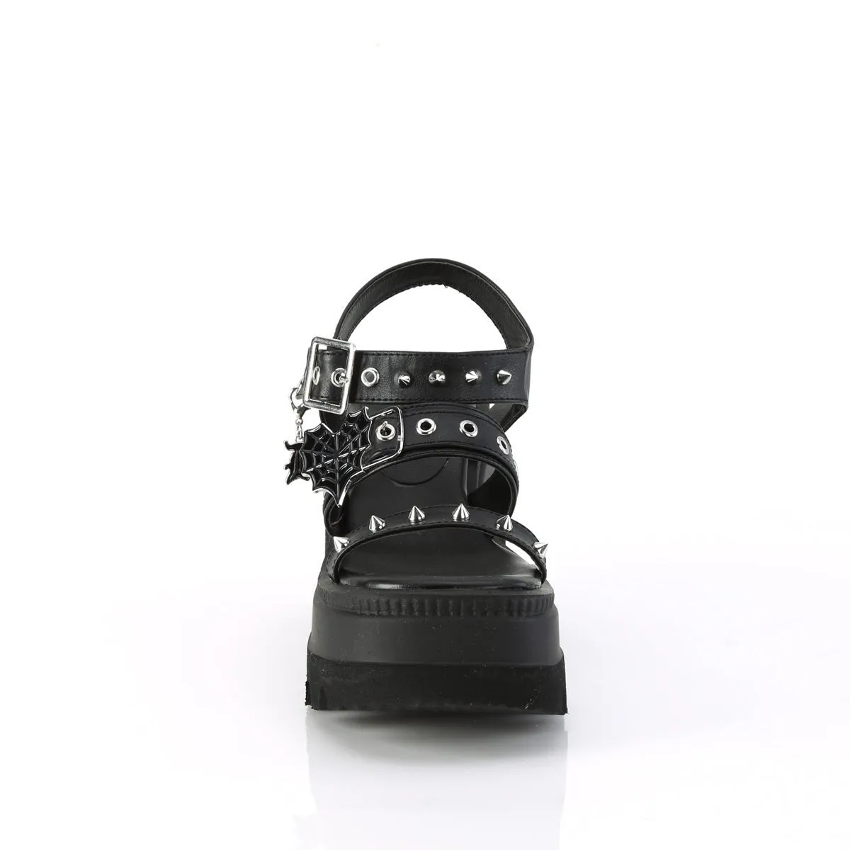 Demonia SHAKER-13 | Black Vegan Leather Sandals