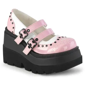 Demonia SHAKER-27 | Baby Pink Patent Leather Mary Janes