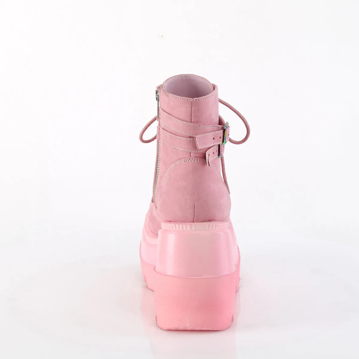 Demonia SHAKER-52 | Baby Pink  VeganSuede Ankle Boots