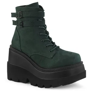 Demonia SHAKER-52 | Emerald Vegan Suede Ankle Boots