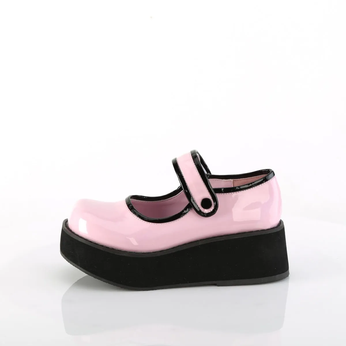 Demonia SPRITE-01 | Baby Pink Hologram Patent Mary Janes