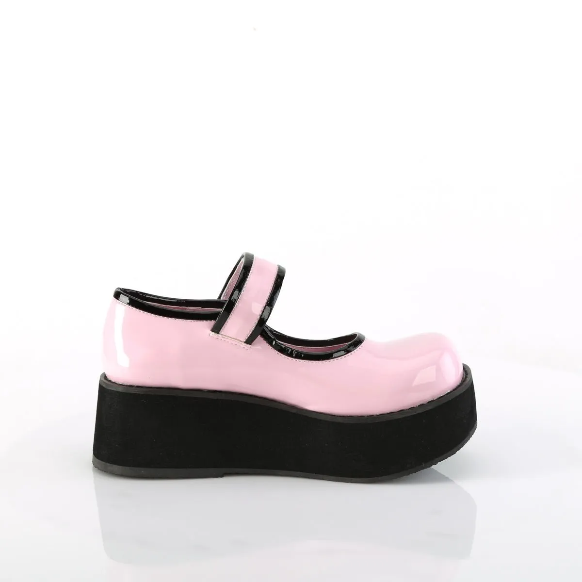 Demonia SPRITE-01 | Baby Pink Hologram Patent Mary Janes