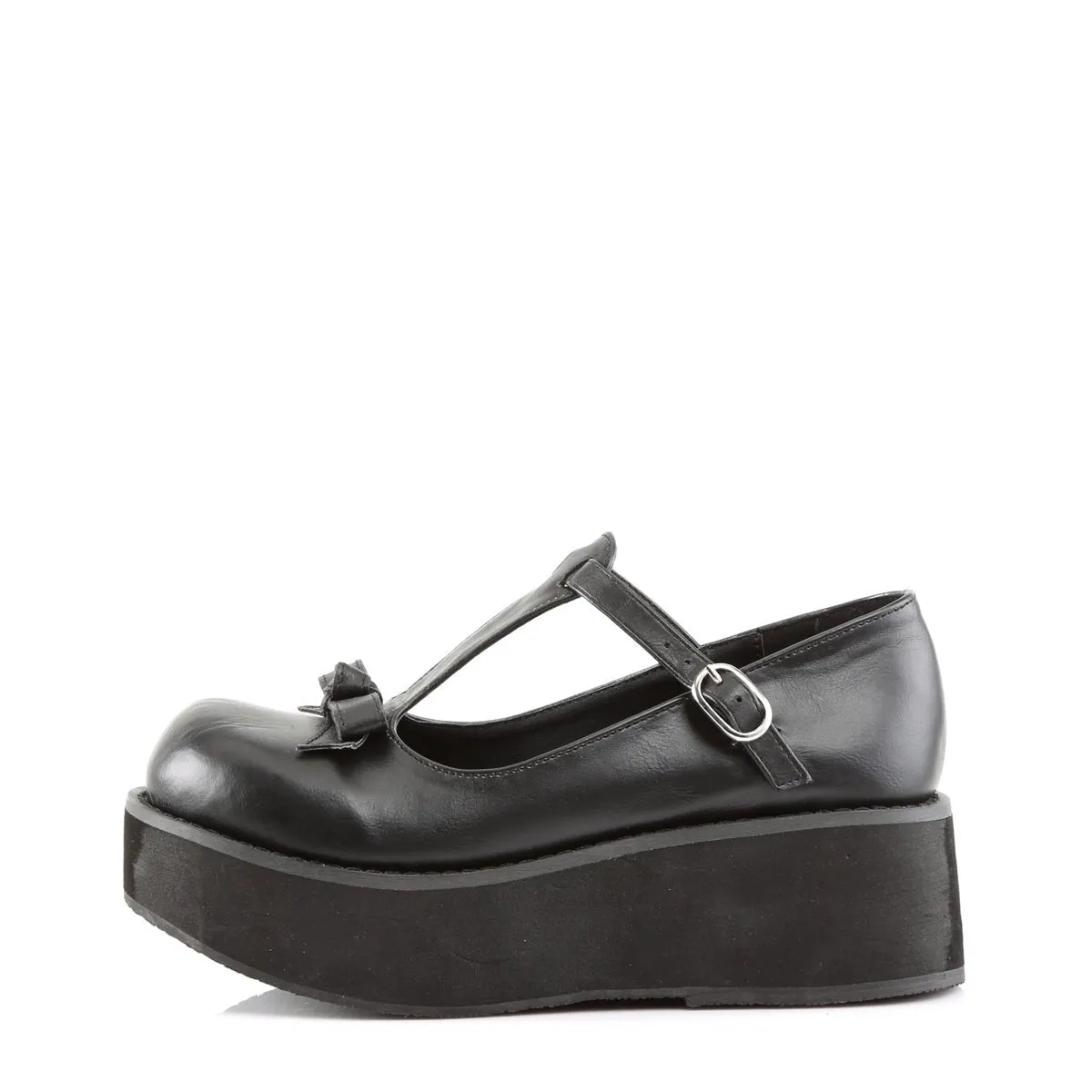 Demonia SPRITE-03 | Black Vegan Leather Platform Shoes