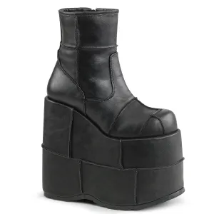 Demonia STACK-201 | Black Vegan Leather Unisex Boots