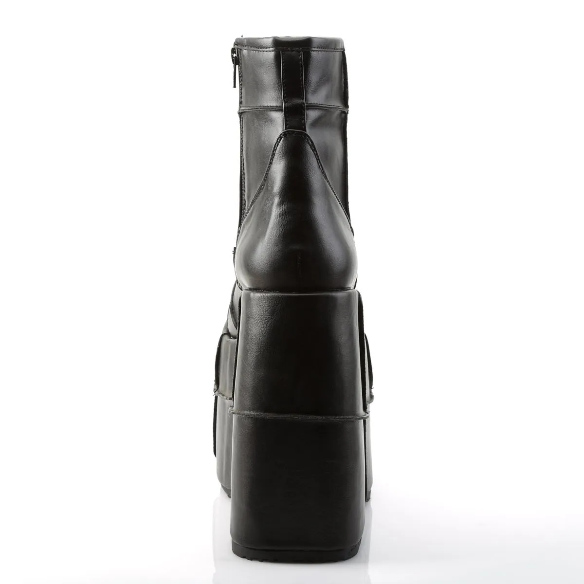 Demonia STACK-201 | Black Vegan Leather Unisex Boots