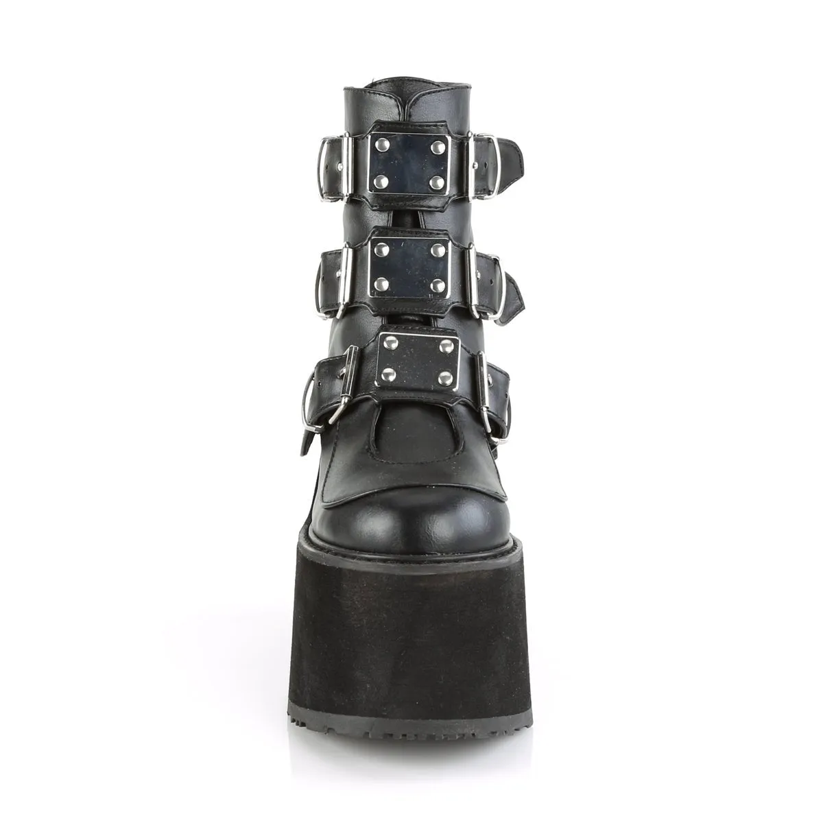 Demonia SWING-105 | Black Vegan Leather Ankle Boots