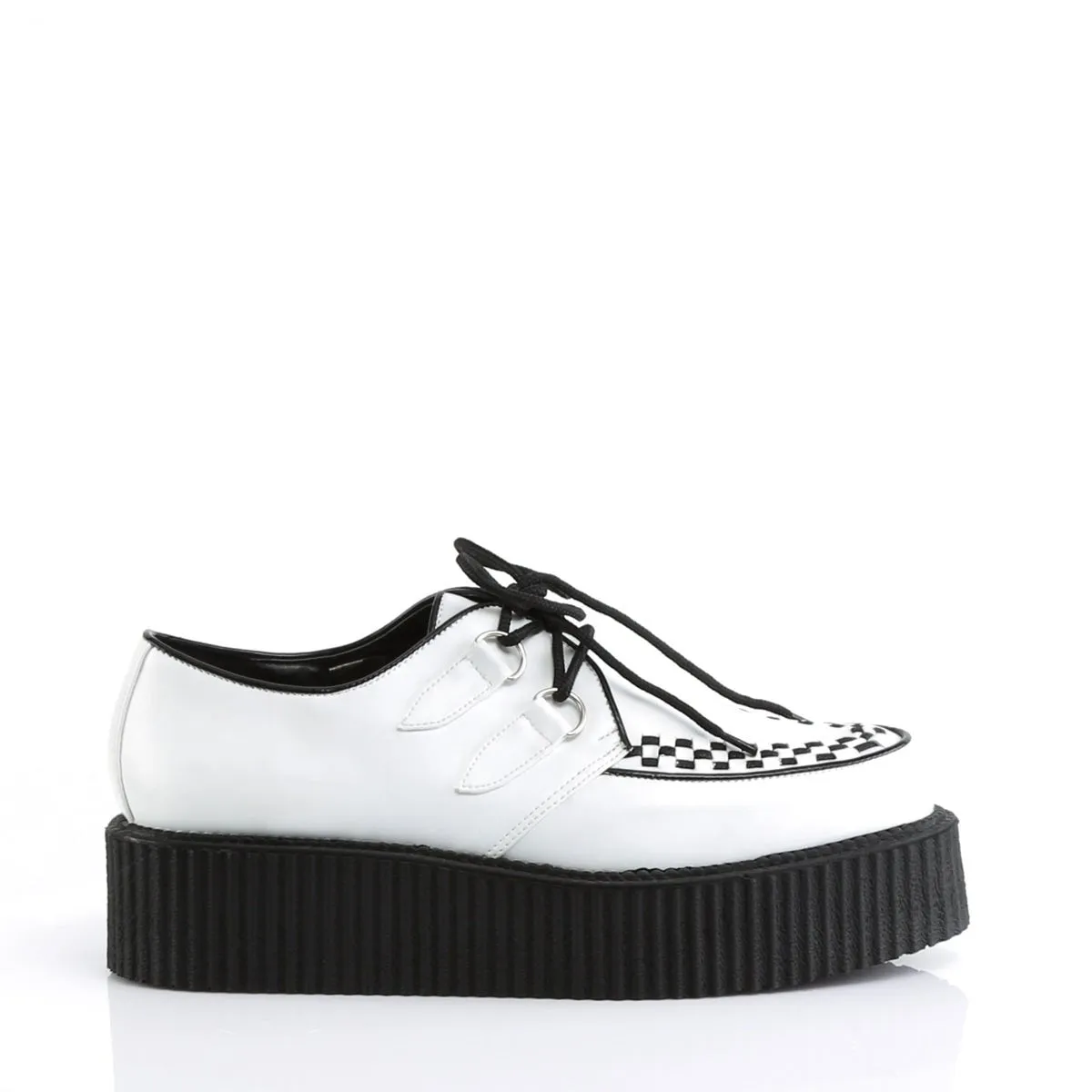 Demonia V-CREEPER-502 | White Vegan Leather Unisex Creepers