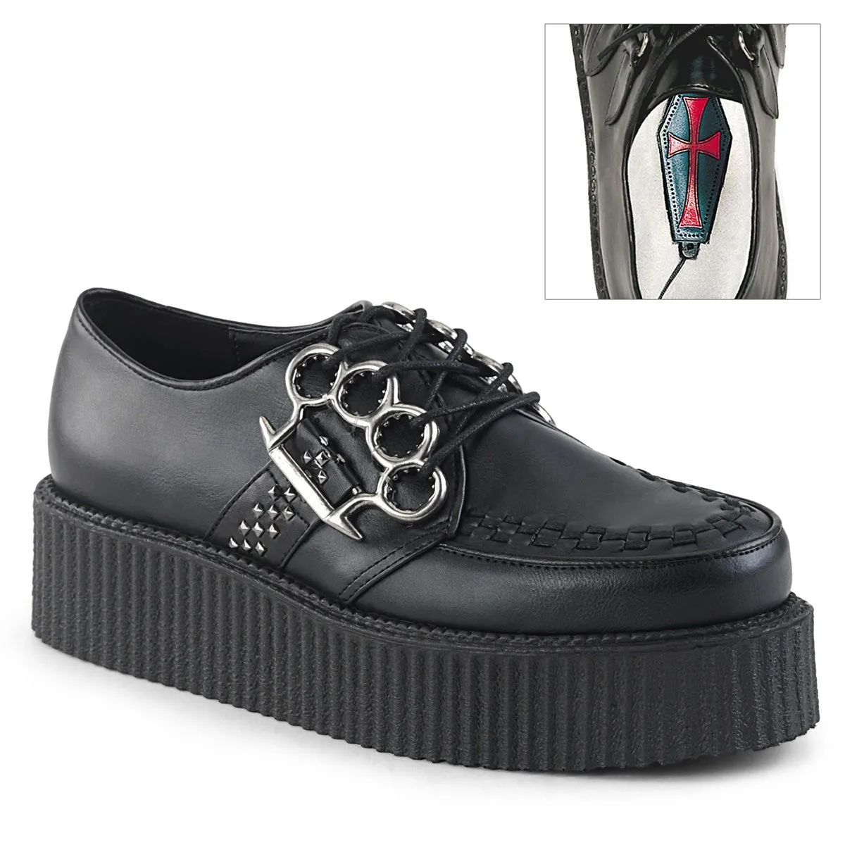 Demonia V-CREEPER-516 | Black Vegan Leather Unisex Creepers