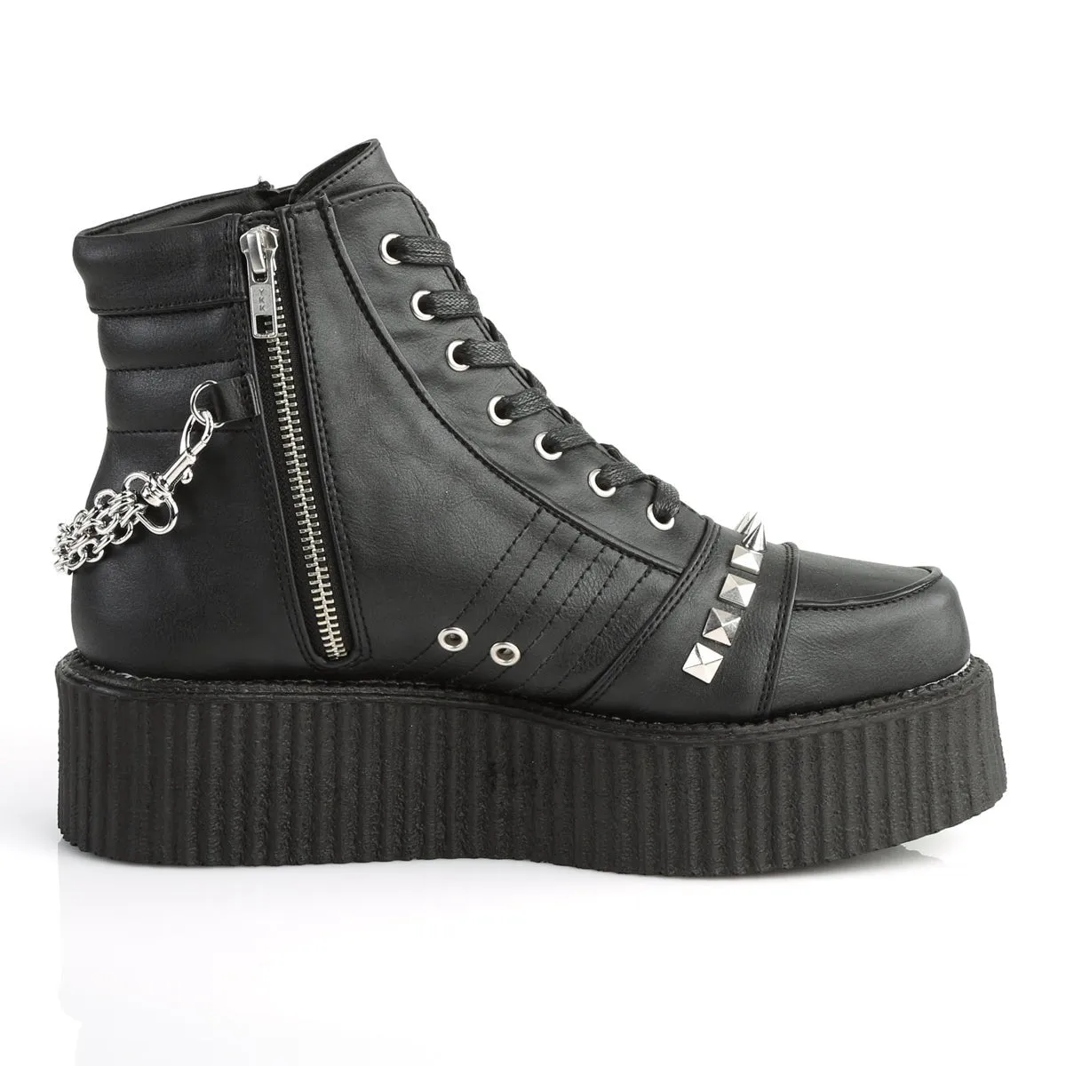 Demonia V-CREEPER-565 | Black Vegan Leather Unisex Creepers