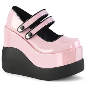 Demonia VOID-37 | Baby Pink Patent Leather Mary Janes