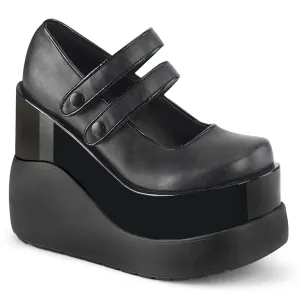 Demonia VOID-37 | Black Vegan Leather & Patent Leather Mary Janes