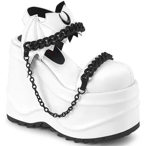 Demonia WAVE-20 | White Vegan Leather Sandals