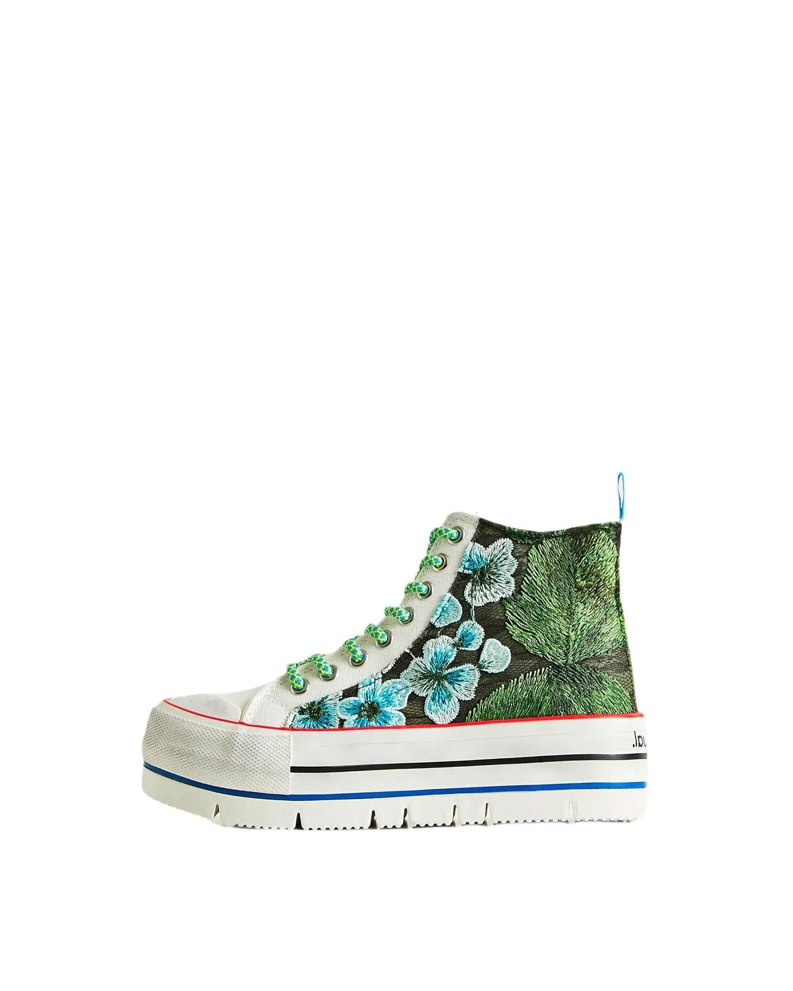 Desigual Women's Floral High Top Sneakers - Casual Platform Sneakers