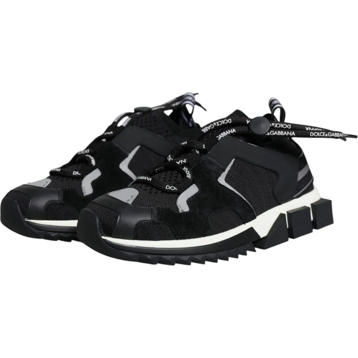 Dolce & Gabbana Black Mesh Sorrento Trekking Sneakers Shoes