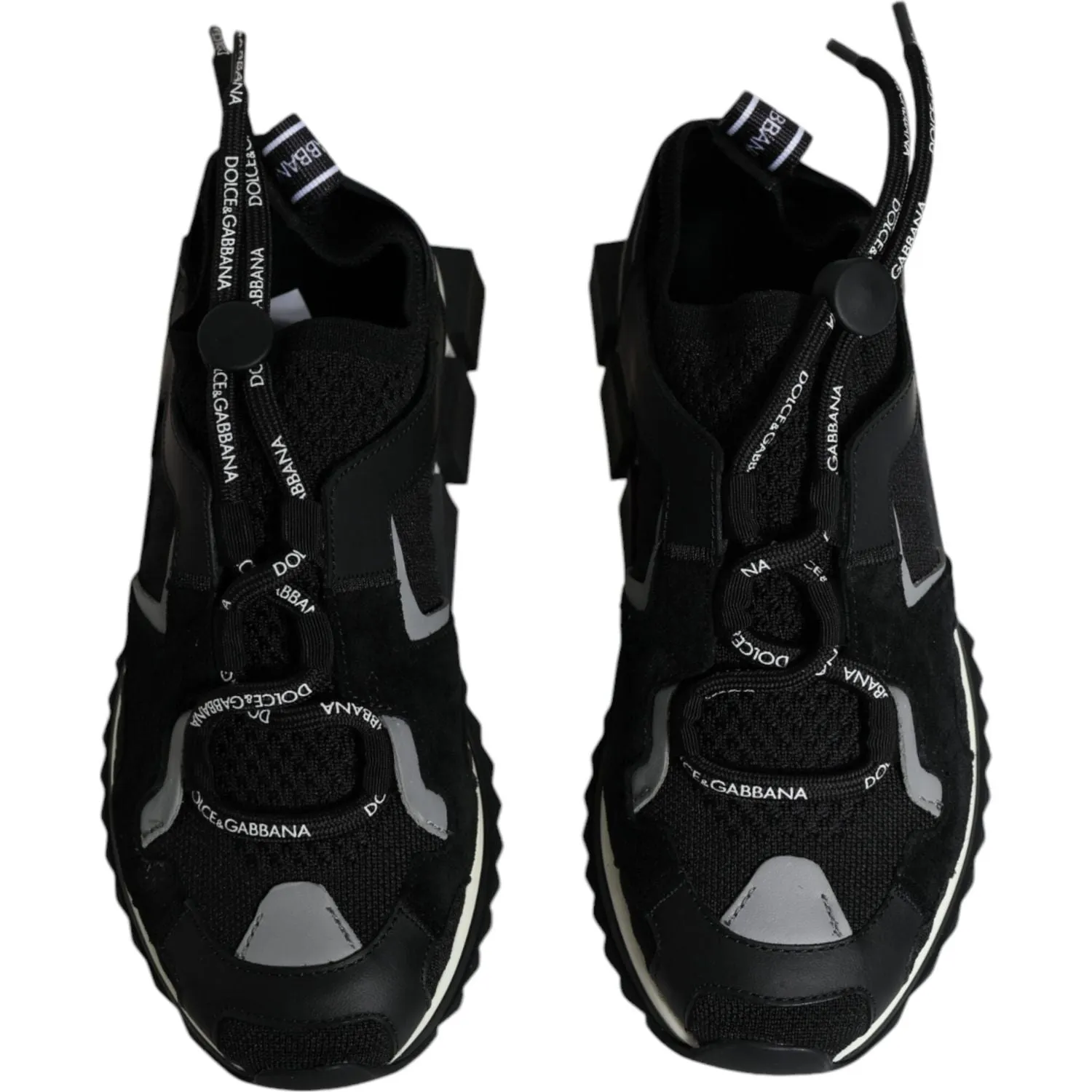 Dolce & Gabbana Black Mesh Sorrento Trekking Sneakers Shoes