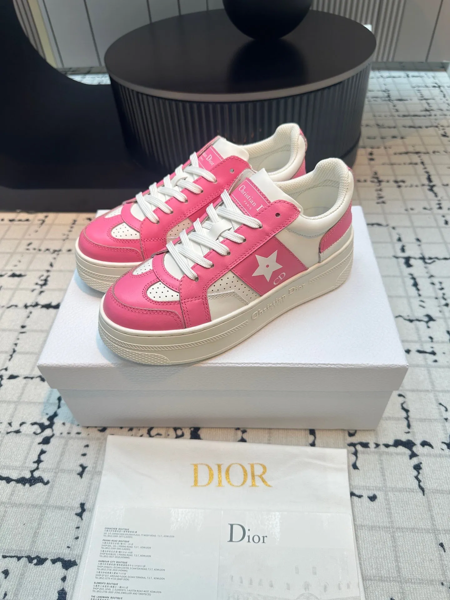 DOR Star Platform Sneaker Pink Calfskin and Suede-162