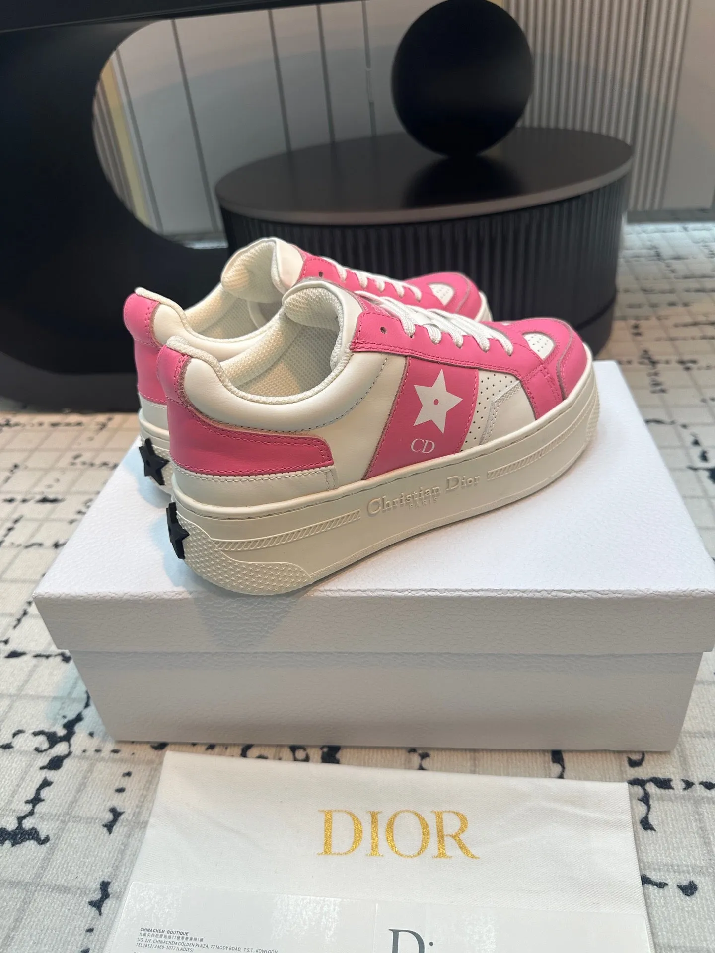 DOR Star Platform Sneaker Pink Calfskin and Suede-162