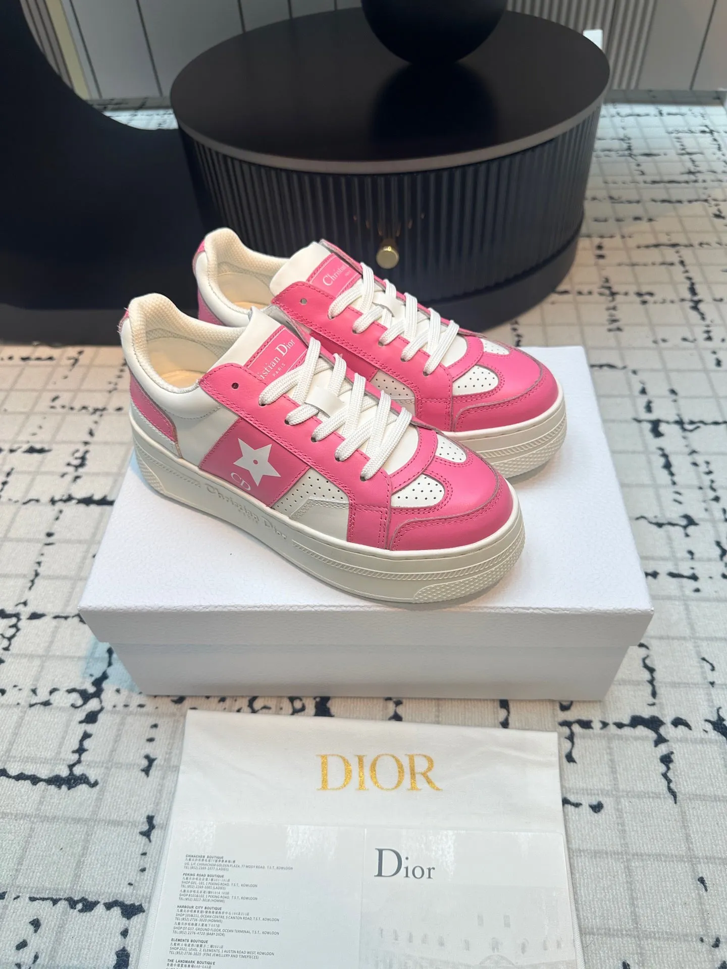 DOR Star Platform Sneaker Pink Calfskin and Suede-162