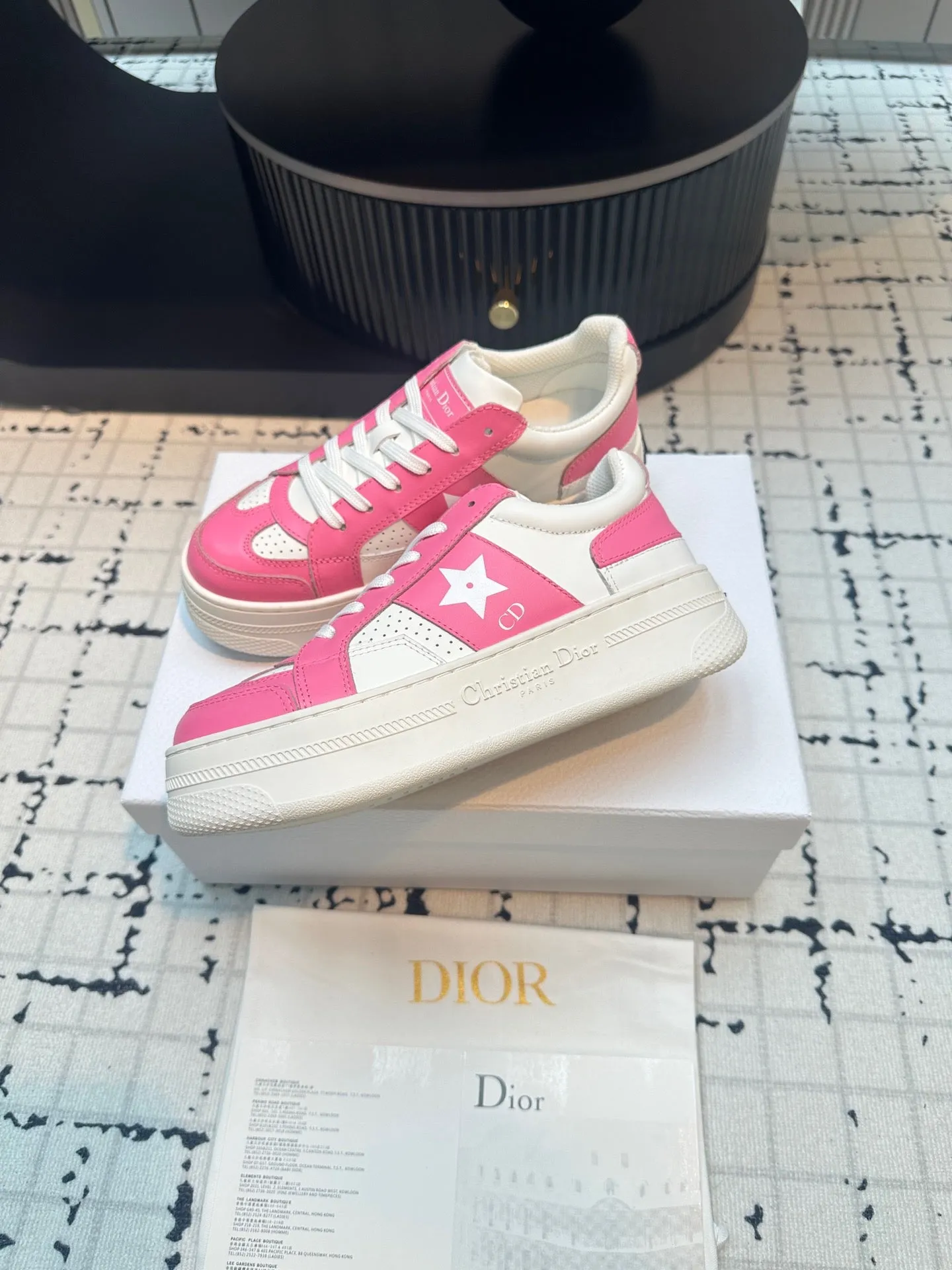 DOR Star Platform Sneaker Pink Calfskin and Suede-162