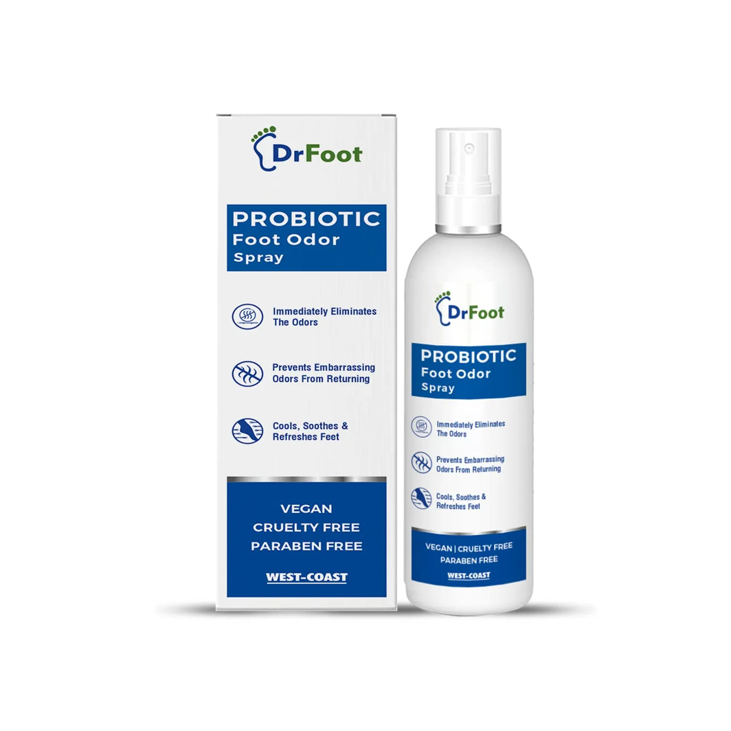 Dr Foot Probiotic Foot Unisex Odor Spray Helps To Remove Feet & Shoes Worst Odors, Cools, Soothes & Refreshes Feet With The Goodness Of Lemon Grass Oil, Tea Tree Oil - 100Ml