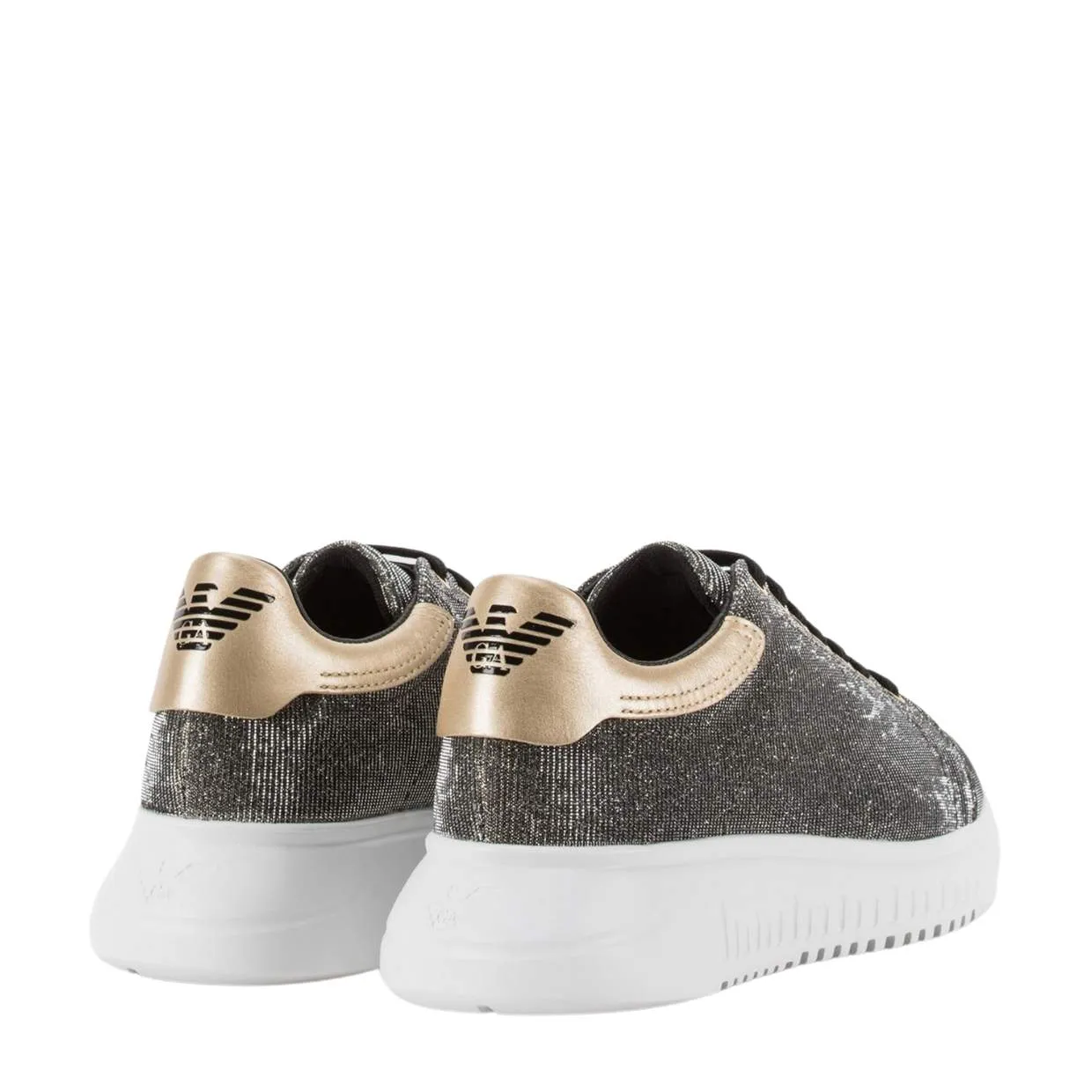 Emporio Armani Shimmering Leopard Print Sneakers