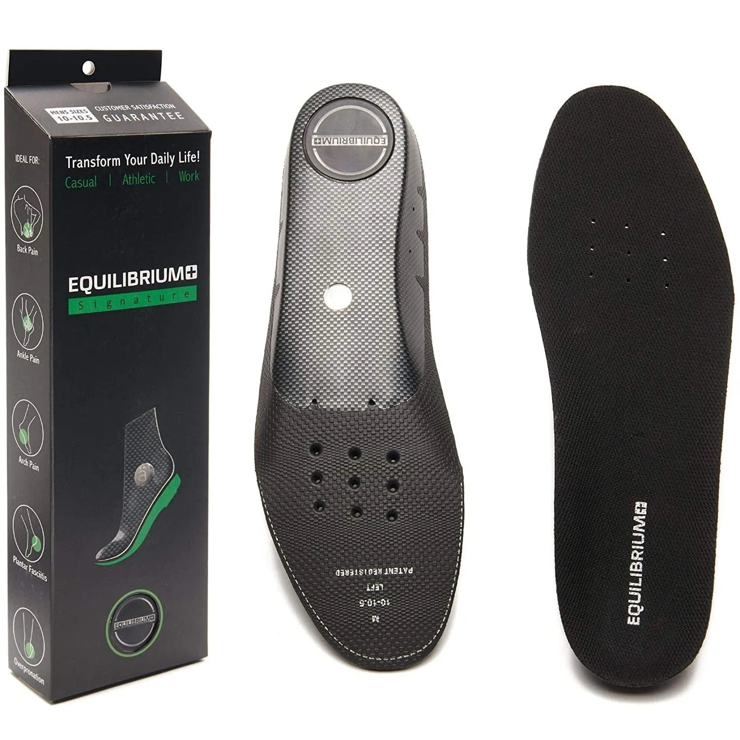 Equilibrium  | Orthotic Plantar Fasciitis Arch and Balance Support Shoe Insoles | for Men and Women | Comfortable Inserts