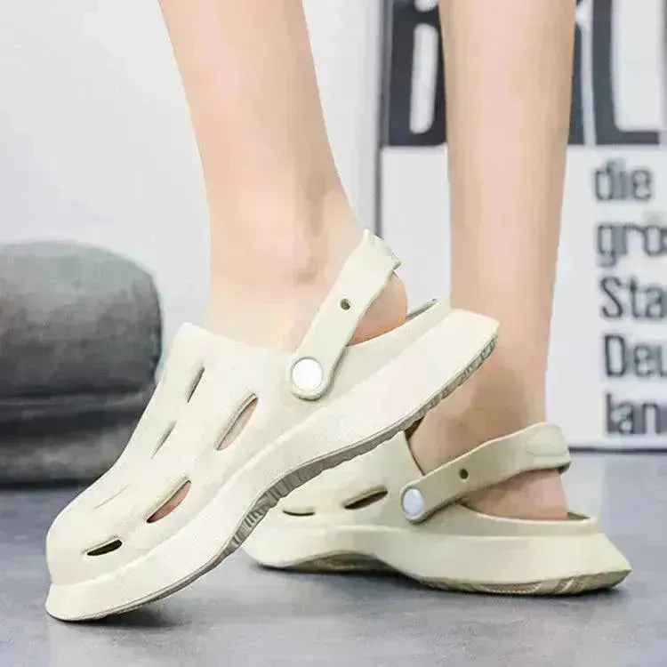 Fashion Clogs Shoes Summer Ankle-wrap Slippers Garden Beach Shoes