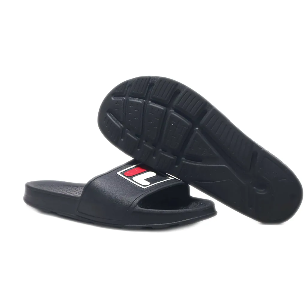 Fila Sleek Sliders Rubber Black Colour For Men