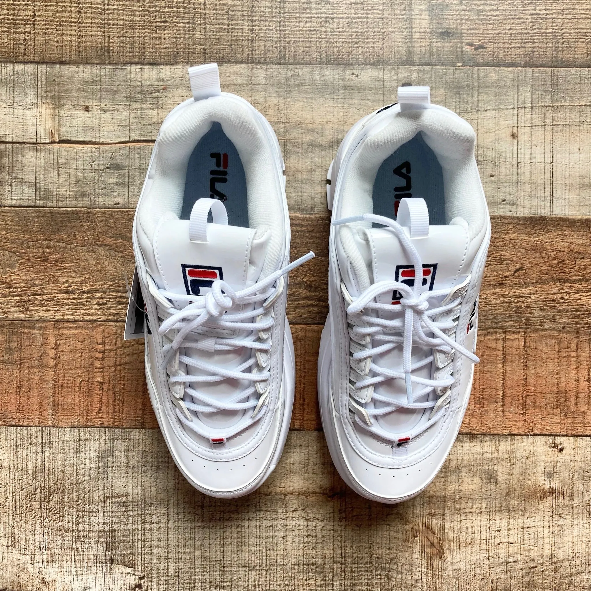 FILA White Disruptor Chunky Platform Wedge Sneakers NWT- Size 8