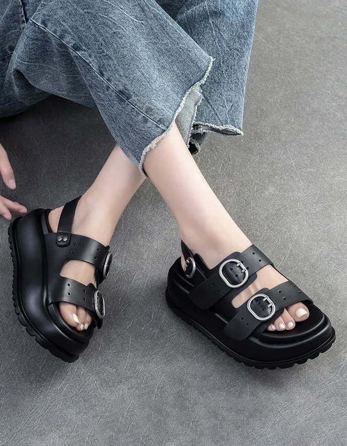 Front Buckles Summer Platform Sandals Slingback