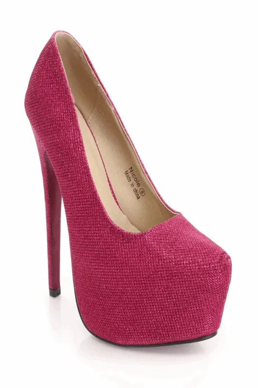 FUCHSIA PINK BOTTOM PLATFORM PUMP