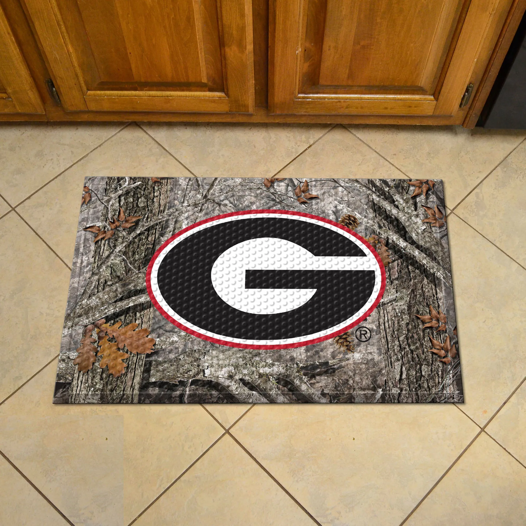 Georgia Bulldogs Rubber Scraper Door Mat Camo