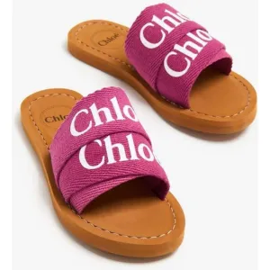 Girls Fuscia Logo Sliders