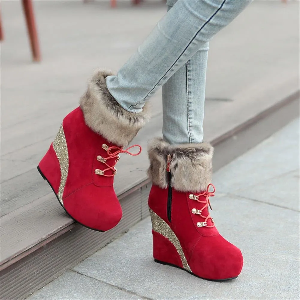 Glitter Wedge Booties