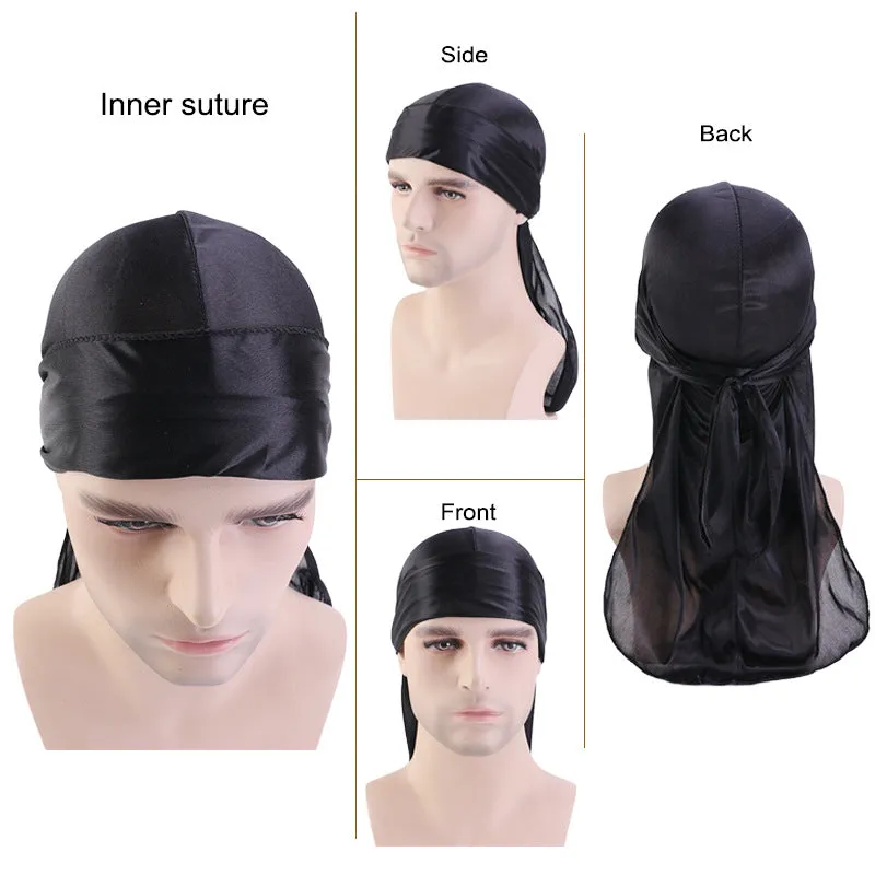 Gold Durag Silky Feel Doo Head Wrap Bandana Soft Cap Unisex Mens Womens Wrap