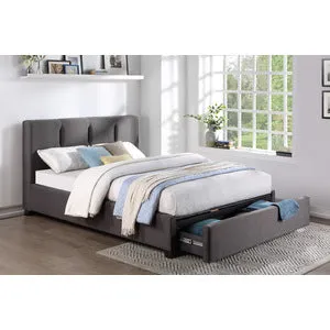 Graphite Full Platform Bed with Storage Footboard