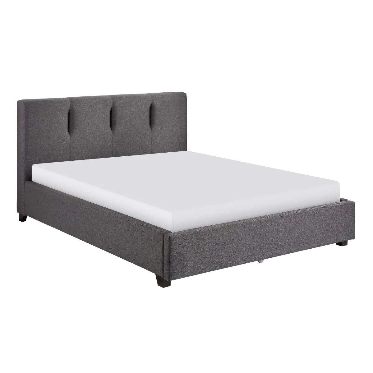 Graphite Full Platform Bed with Storage Footboard