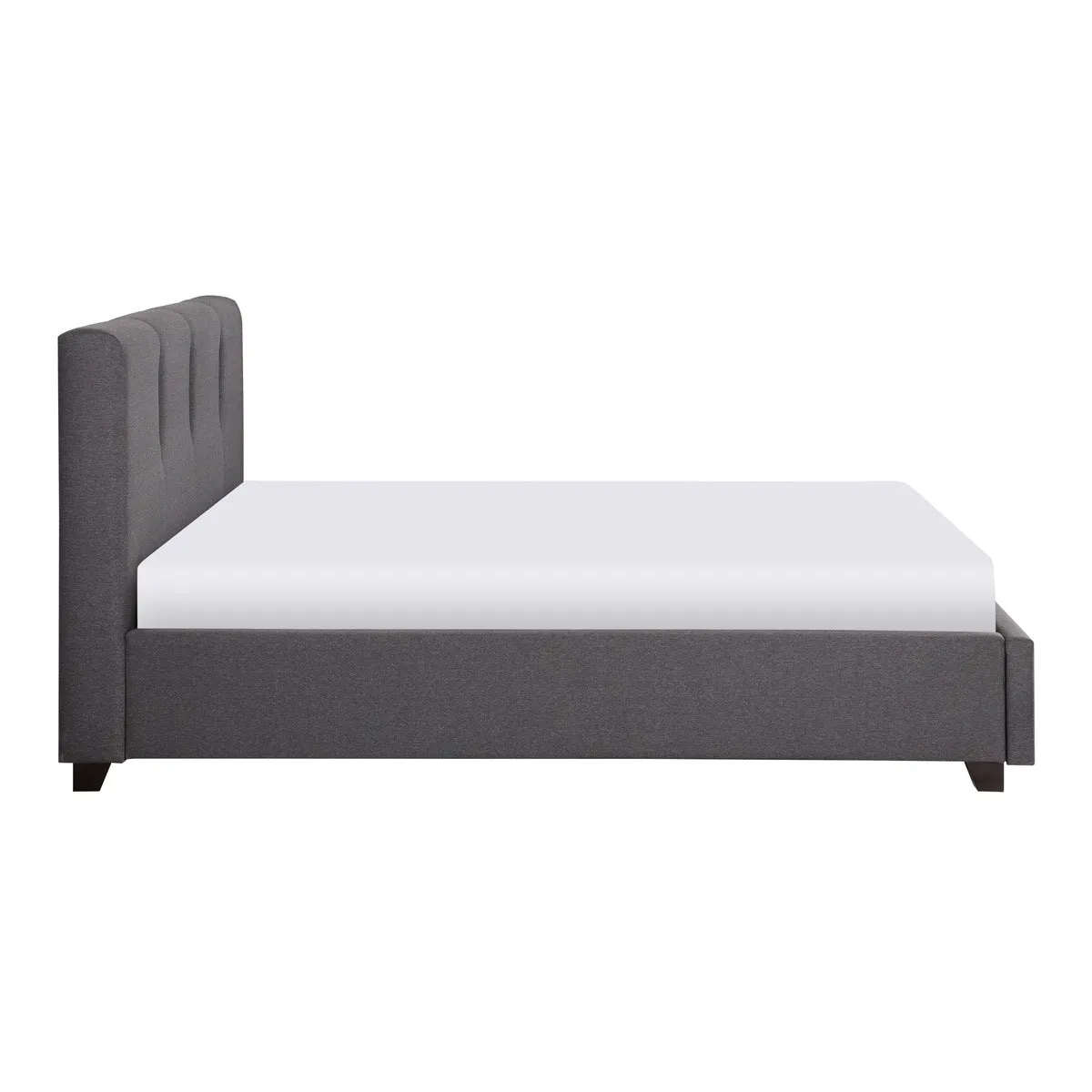 Graphite Full Platform Bed with Storage Footboard