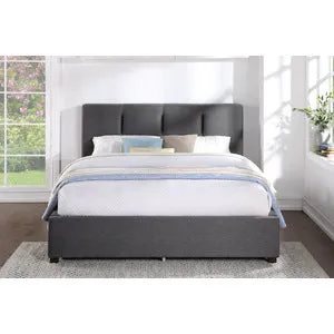 Graphite Full Platform Bed with Storage Footboard