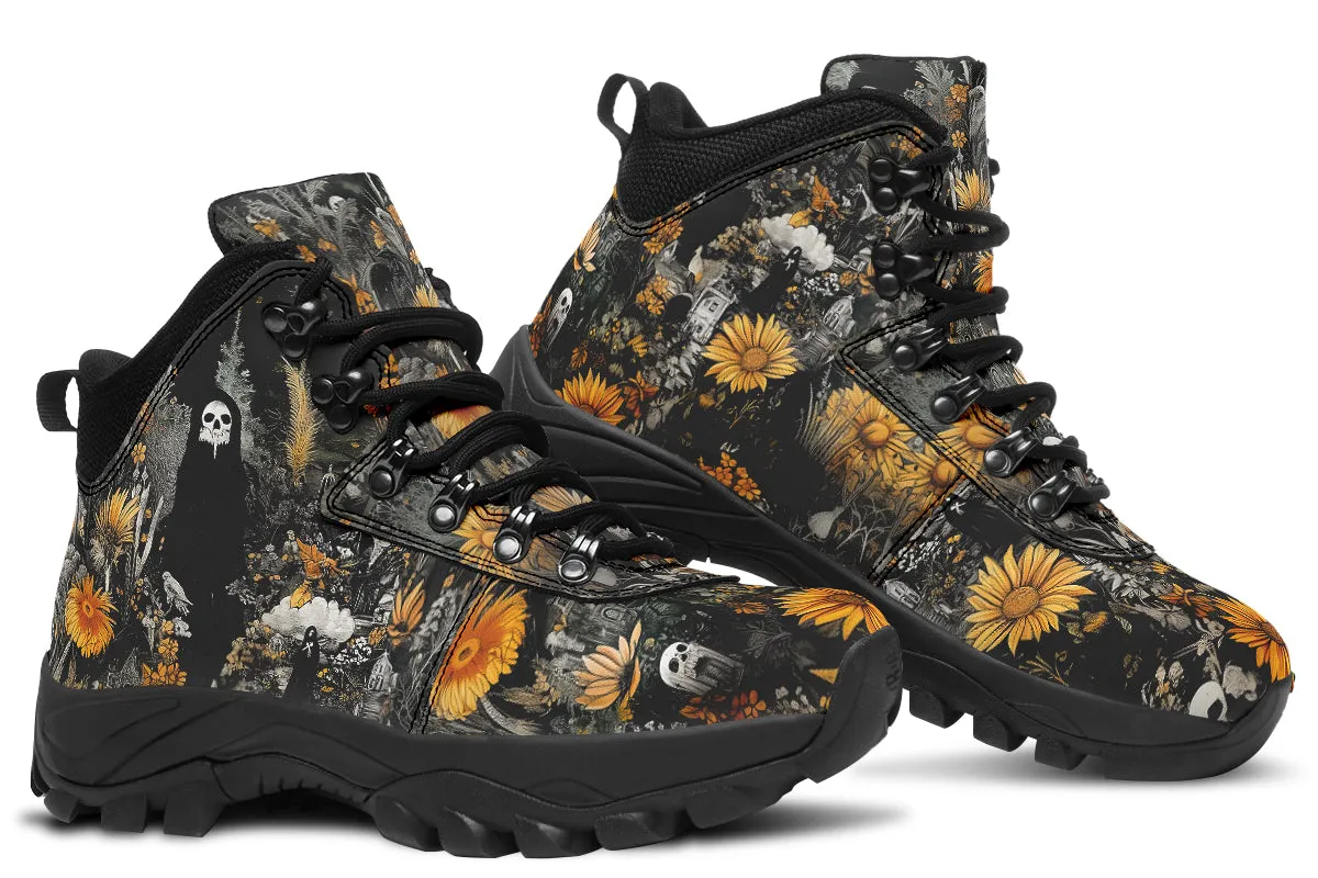 Grim’s Harvest Outdoor Boots - Water Resistant Vegan Leather Trekking Shoes with Durable Soles