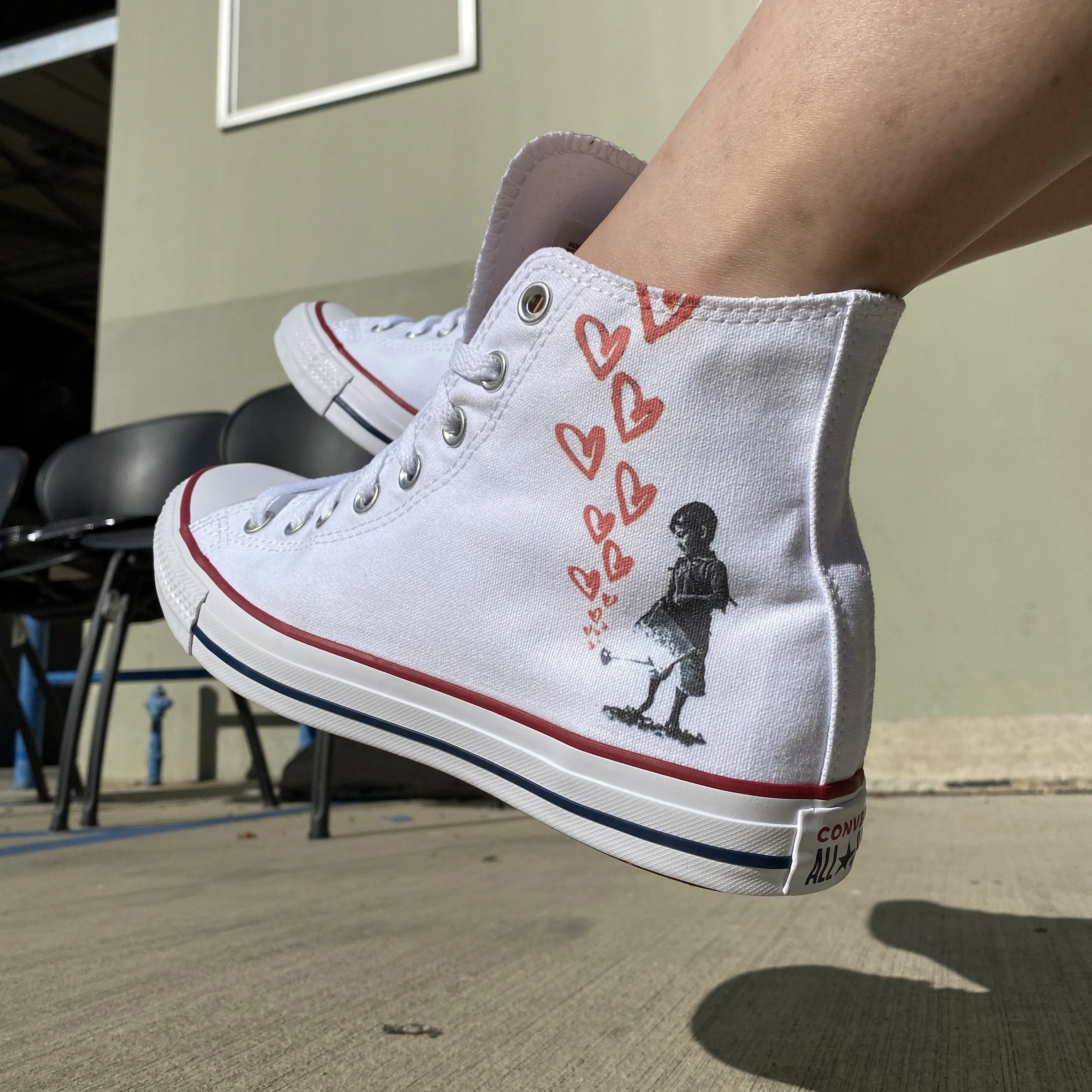 Grow Love Valentine's Day White High Tops - Custom Converse Shoes