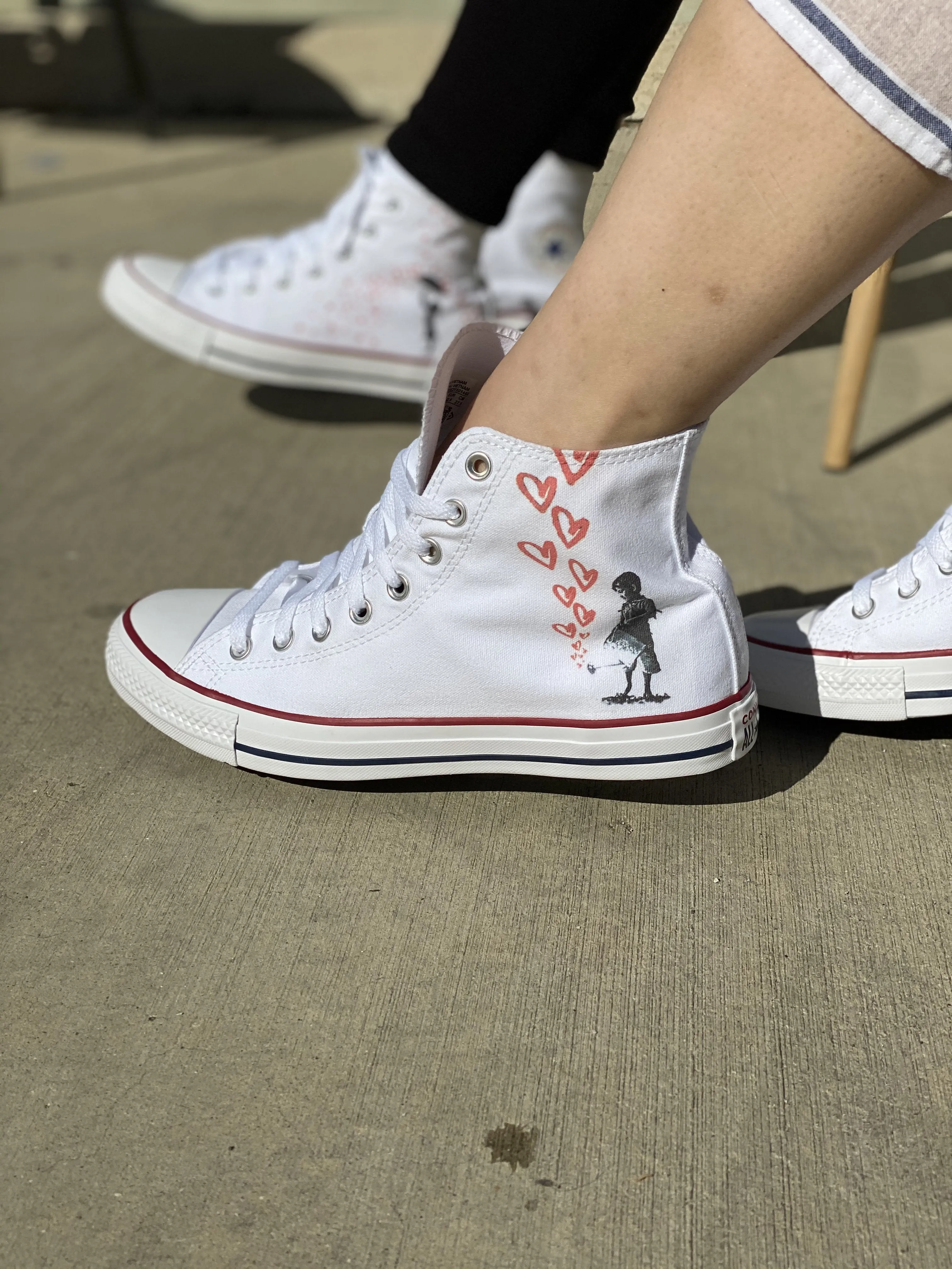 Grow Love Valentine's Day White High Tops - Custom Converse Shoes