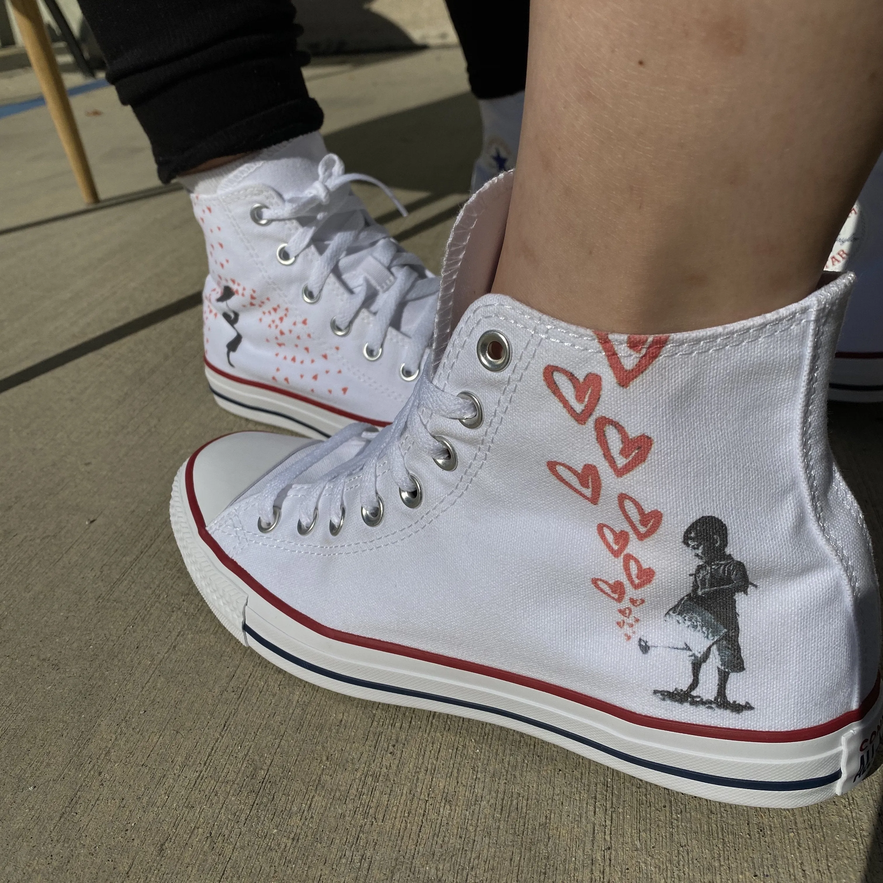 Grow Love Valentine's Day White High Tops - Custom Converse Shoes