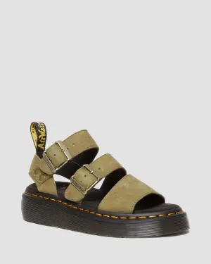 Gryphon Tumbled Nubuck Leather Platform Sandals