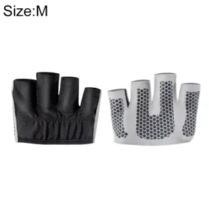 Half Finger Yoga Gloves Anti-skid Sports Gym Palm Protector, Size: M, Palm Circumference: 18cm(Black)