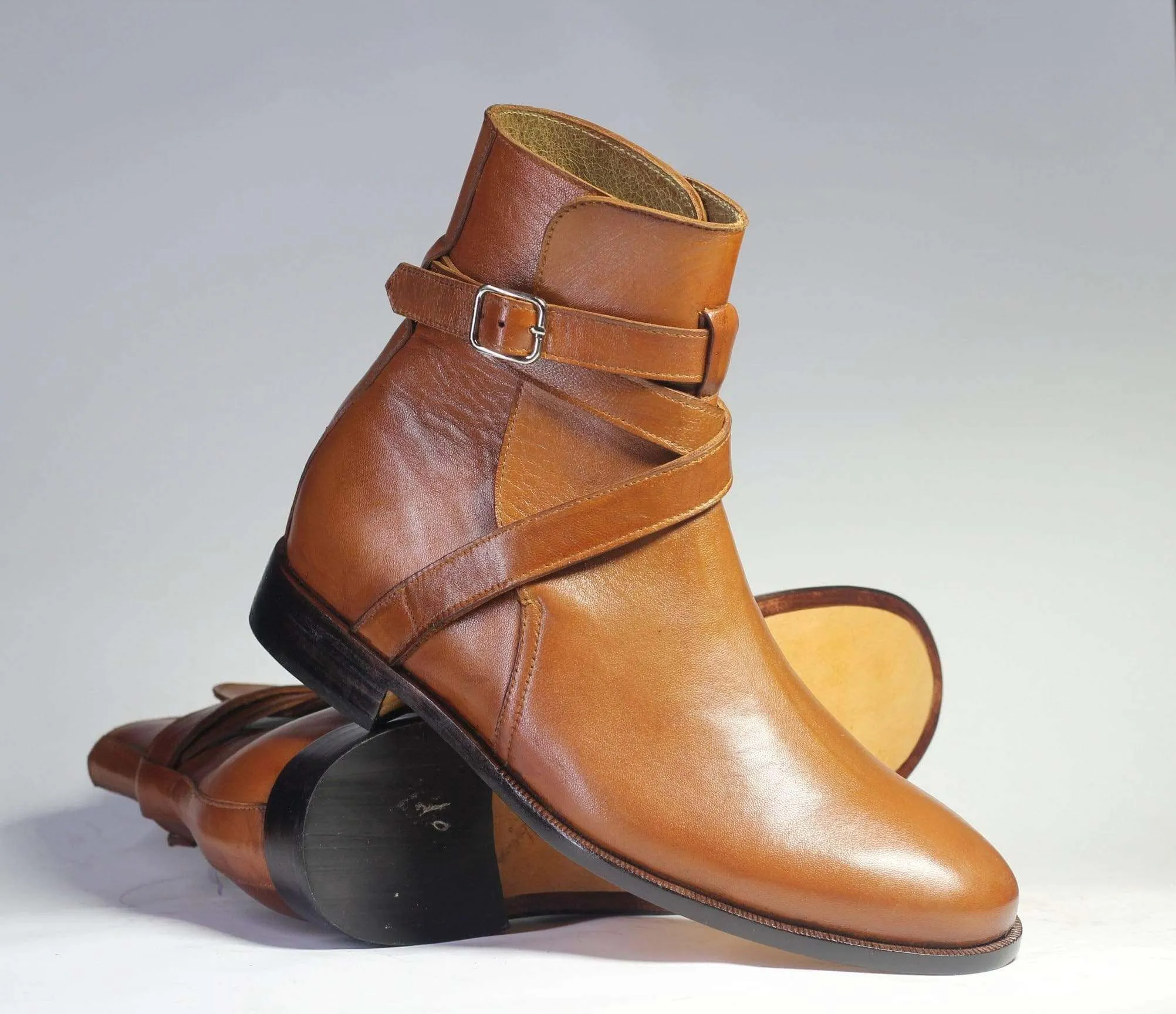 Handmade Ankle Brown Jodhpurs Leather Boot