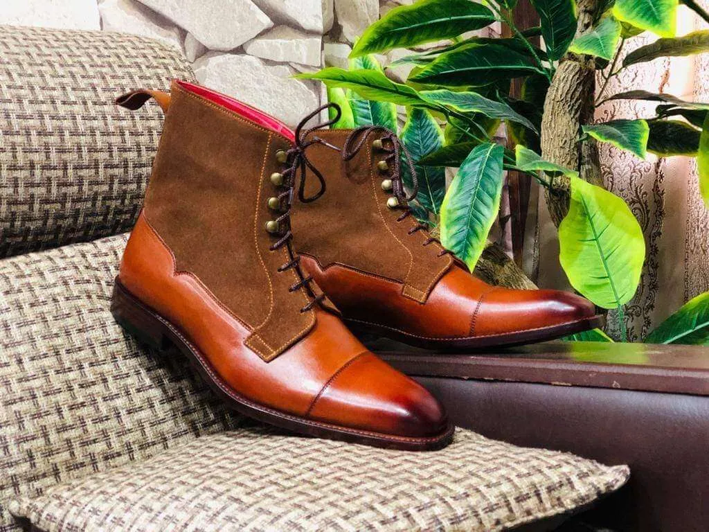 Handmade Ankle high Brown Grain Oak Calf Boots