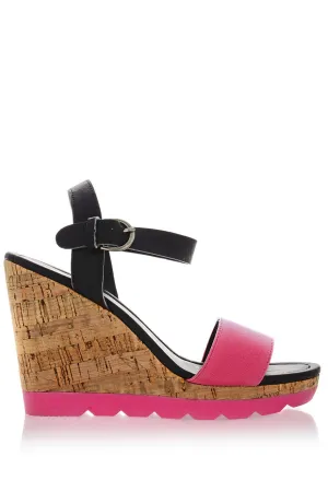 HEDDIE Neon Fuchsia Wedges