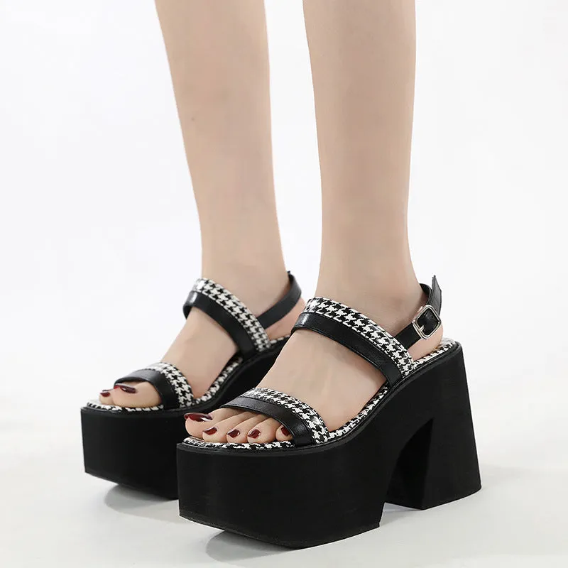 High-Heeled Platform Sandals