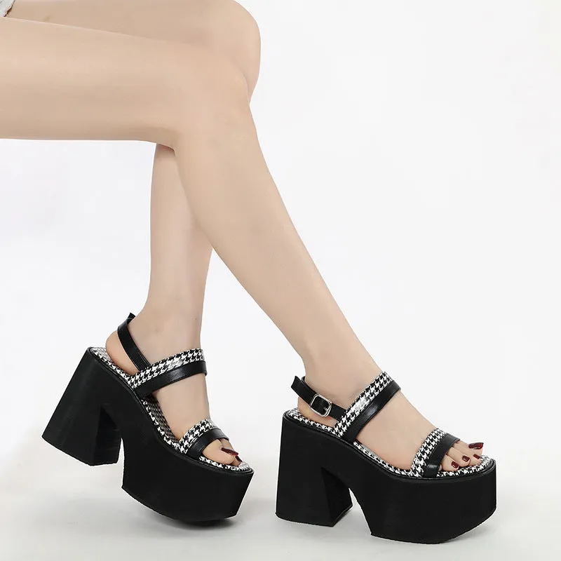 High-Heeled Platform Sandals